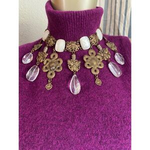 EUC Rare Steven Dweck Chandelier Fringe Opal Charm Necklace